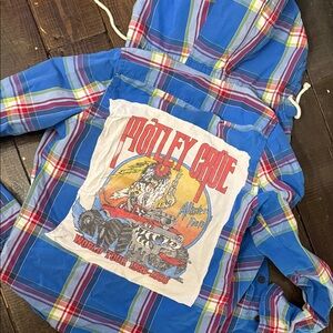 Hollister Blue Plaid Flannel- Motley Crue